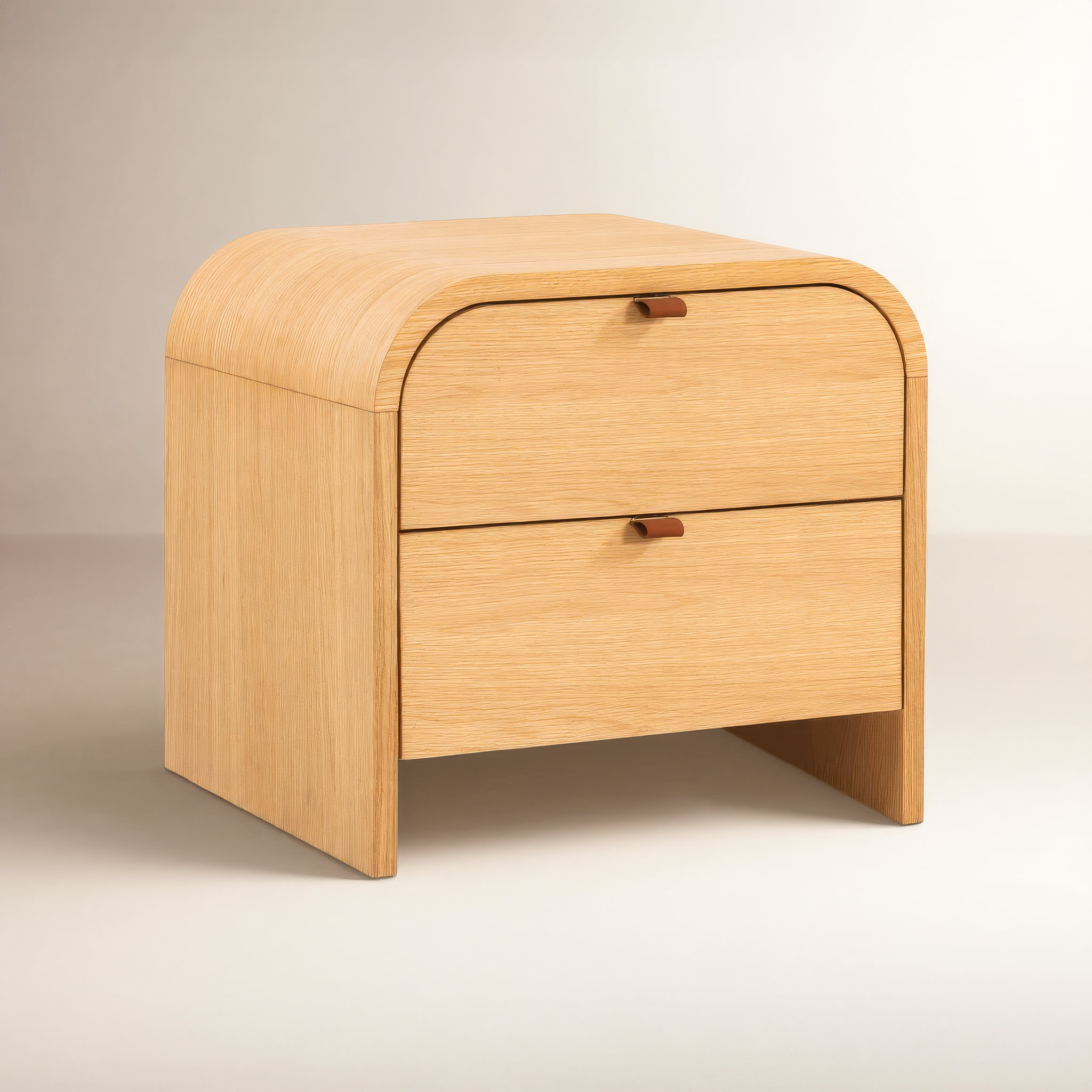 Edgemod Icaria Oak Nightstand with Leather Drawer Pulls & Reviews